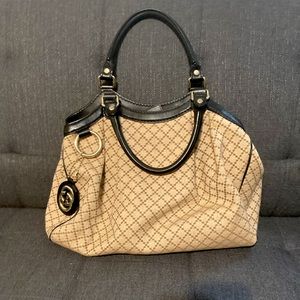 Pre-Owned Authentic Gucci Sukey GG Canvas Bag